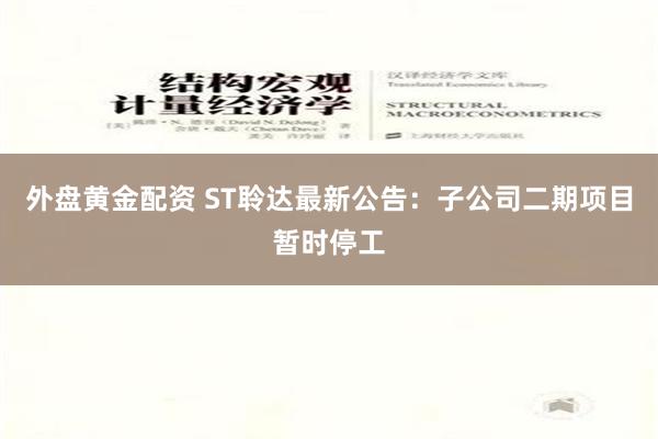 外盘黄金配资 ST聆达最新公告：子公司二期项目暂时停工